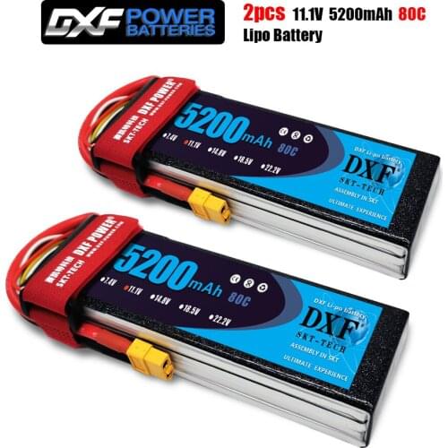 2020 DXF 2PCS lipo battery 3S 11.1V 5200mah 80C Max 160C Toys & Hobbies For Helicopters RC Models Li-polymer Battery