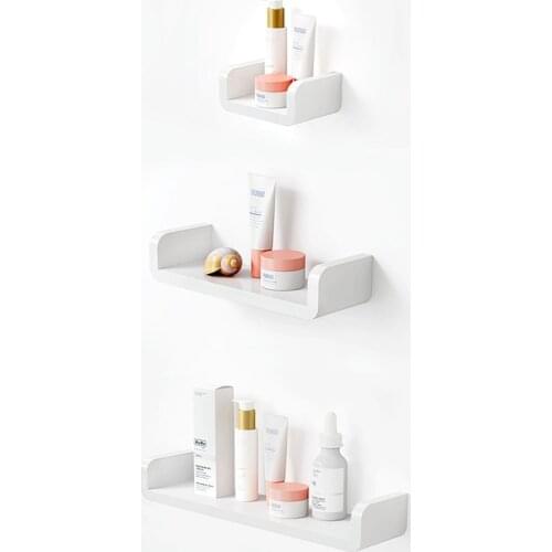 3PCs/Set Punch-Free Display Stand Multi-Purpose Plastic Bathroom Toilet Living Room Wall Hanging Rack Waterproof Storage Pallet