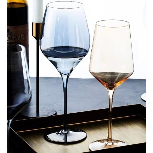 Creative Dream Oblique Mouth Red Wine Glass Cup Gilt Goblet Cup Cocktail Bar Family Gift Drinkware