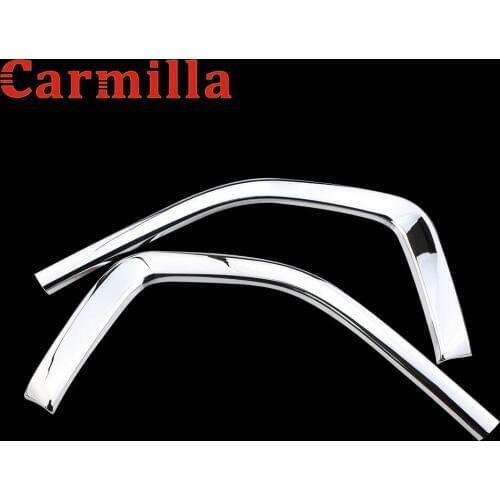 Carmilla 2pcs/set ABS Chrome Car Front Grill Net Trim Sticker Decoration For Toyota Innova 2016 2017 Modification
