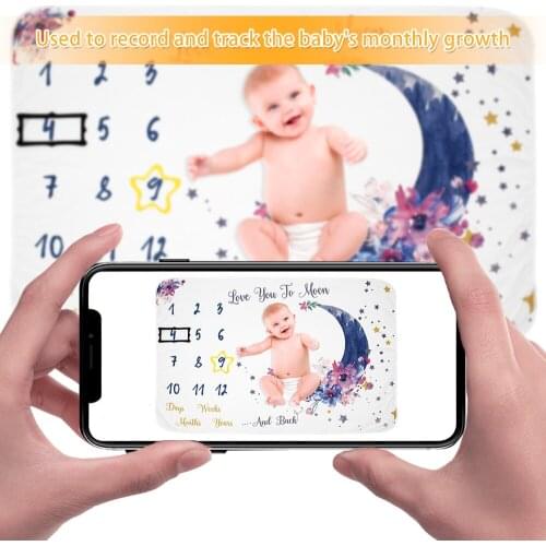 Baby Monthly Growth Milestone Blanket photography props Background Cloth Commemorate Rug Mat baby accessories