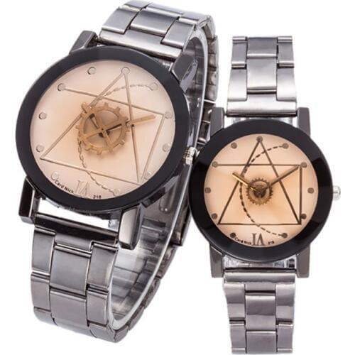 Elegant Luxury Lovers Watch Compass Stainless Steel Quartz Analog Wrist Watch Casual Watch