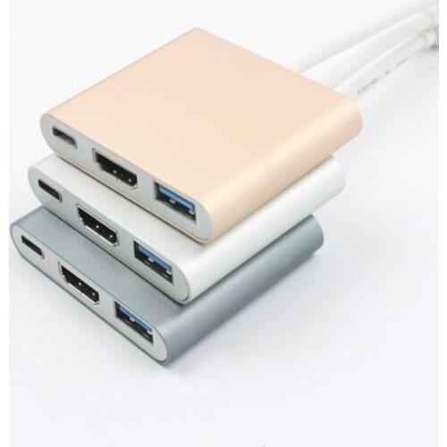 USB-C To HDMI-compatible 3 In 1 Cable Converter For Samsung Huawei Apple Mac Usb 3.1 Type C To HDMI-compatible 4K Adapter Cable