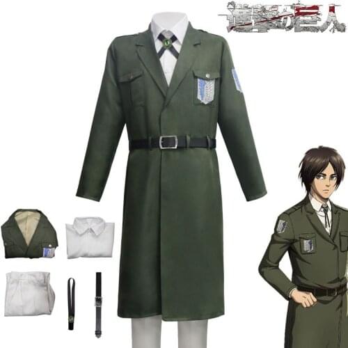 Attack on Titan Levi Cosplay Costume Shingek No Kyojin Scouting Legion Soldier Uniform Outfit Include Coat Jacket Shirt Pants