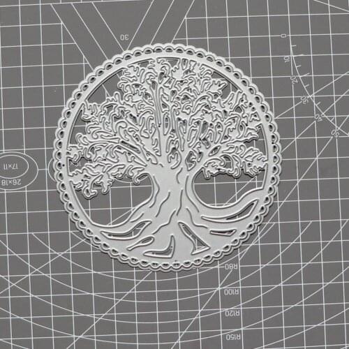Lace Circle Frame Big Tree Metal Cutting Dies Scrapbook Album Decor Paper Card Making Craft Embossing Die Cuts Knife Punch DIY
