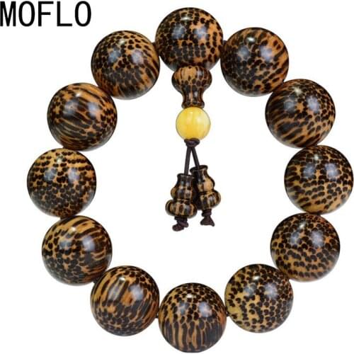 MOFLO South American Snake Scale Wood Bracelet 20 Bead Bracelet Snake Grain Wooden Log Rosary Fashion Bracelet Couple Jewelry