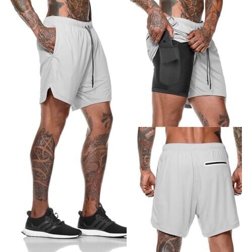 Mens 2 in 1 Running Shorts Mens Sports Shorts Quick Drying Training Exercise Jogging Gym Shorts with Built-in pocket Liner