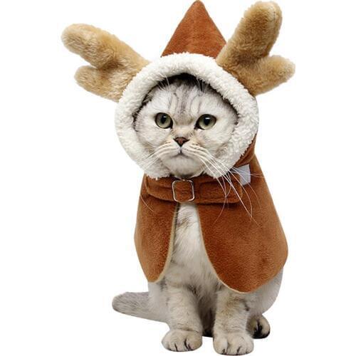 Cute Pet Cosplay Clothes Costume Hooded Dragon Horn Cloak Winter Warm Cat large Dog Party Decoration With Ear Pet Apparel
