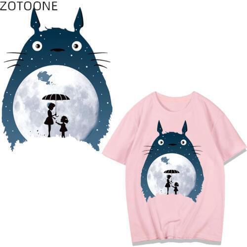 Big Size Totoro Patches Iron on Animal Stickers for Kids Patches for Clothing T-shirt Heat Transfers DIY Accessory Appliques A