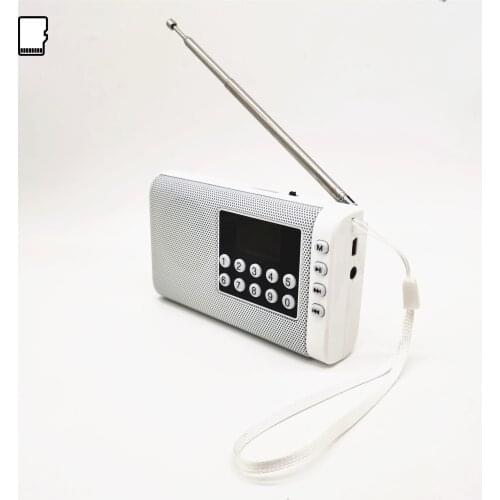 Rechargeable Pocket Radio FM Radio MP3 Player Mini Portable Radio Receiver Speaker Support TF Card Gift for Parents