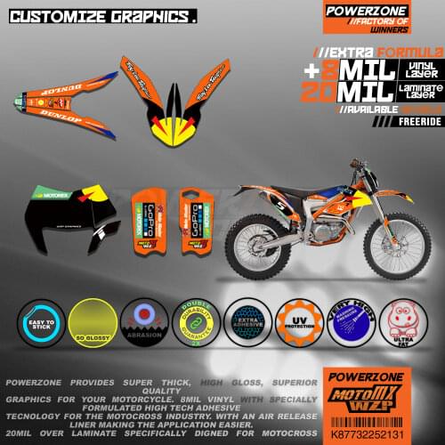 PowerZone Custom Team Graphics Backgrounds Decals 3M Stickers Kit For KTM Freeide 2012-2019 131