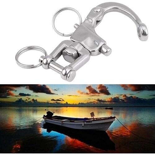 316 Stainless Steel Swivel Shackle Fork-Type Swivel Spring Shackle Suitable for Marine Yacht Hardware