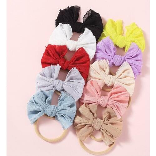 Baby Headband Bows Headbands For Girls Kids Bow Knotted Hairband Newborn Thin Nylon Head Band Traceless Infant Hair Accessories