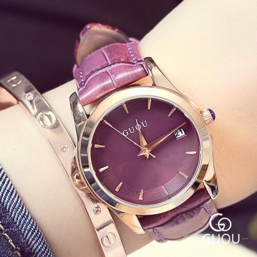 Luxury Rose Gold Womens Clock With Date Fashion Ladies Wrist Watch For Women Relogio Feminino High Quality Leather Female Clock