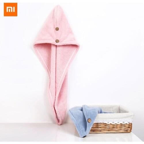 New Xiaomi Mijia Sim Fun Towel 24x64cm Hair Dry Cap Salon Towel Super Absorbent Quick-drying Microfiber Comfortable Bath Towel