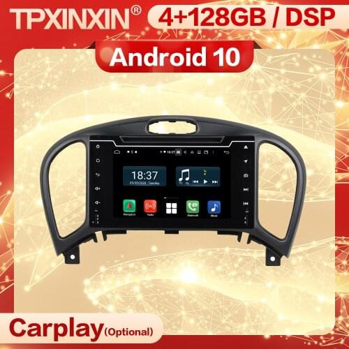 4+128G Carplay 2 Din Android Stereo Receiver For Nissan Juke 2011 2012 2013 2014 2015 2016 2017 GPS Radio Audio Player Head Unit