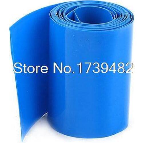 10Meter 56mm Width PVC Heat Shrink Wrap Tube Blue for AAA Battery Pack