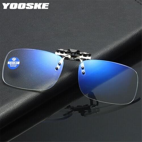 YOOSKE Anti Blue Light Reading Glasses Women Magnifier Clip on Presbyopic Eeyglasses Men Clips Lens Hyperopia +1.0 1.5 2.0 2.5