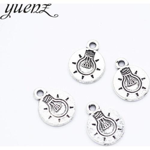 YuenZ 30pcs Antique silver color alloy Metal light bulb pendant Charms for Jewelry Making Diy Handmade Jewelry 12*10mm J400