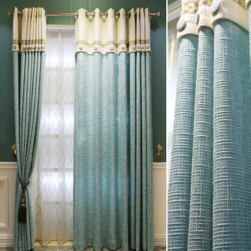 Curtain Blackout Blinds Blue Pink Curtains For Bedroom Living Room Window Treatment Nordic Style Pastoral Linen Cortina шторы
