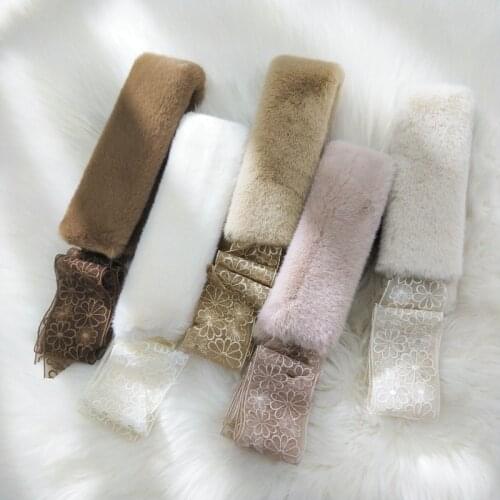 Women Scarf Autumn and Winter with Ribbon Lace Versatile Warm Burr Variety Decoration Girlfriend Gifts Multi-Color Multi-Purpose