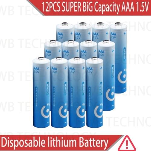 12 PCS/lot Brand New pushout SUPER Big Capacity AAA 1.5 V lithium iron batteries.High power Long shelf life free shipping
