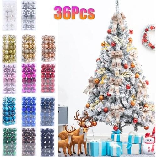 24Pcs/Set Glitter Christmas Tree Ball Baubles Colorful Xmas Party Home Garden Christmas Decoration Supplies 14 Colors 2021 Gift