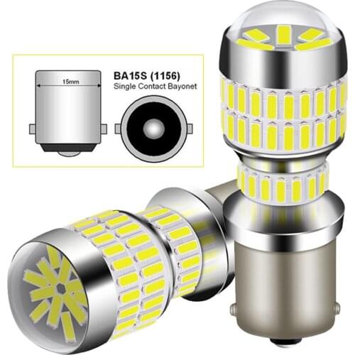 2X 1156 BA15S P21W 1157 LED Bulbs Car Lights Turn Signal Reverse Brake Light 78SMD 4014 LEDs 12V Automobiles Lamp DRL for Skoda