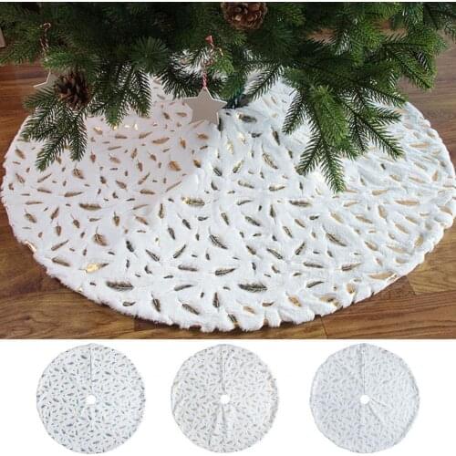 Non Woven Fabric Chic Plush Christmas Tree Pad Reusable Tree Carpet Round Festival Decor Christmas Tree Party Decoration