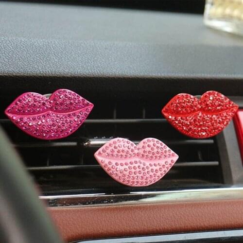 New Lip Diamond Car Air Outlet Fragrance Clip Car Air Conditioner Decoration Distribution Fragrance Piece 4.8*2.6cm Accessories