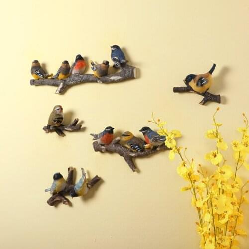 American simulation tree branch bird decoration creative living room wall hanging stereo wall decoration door wall decoration