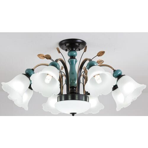 American Living Room Chandelier Modern Ceramic Lighting Minimalist Bedroom Lamp Atmosphere European Dining Room Chandelier Light