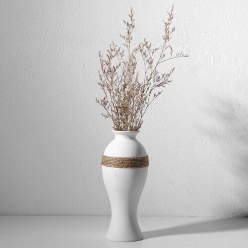 Living Room White Ceramic Vase Ornaments Home Creative Decoration Flowers Hydroponic Dried Flowers Tabletop Vase Crafts
