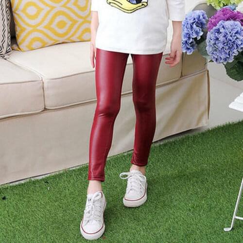 Kids Girls Red Leggings Fall Autumn Girl Skinny Pencil Pants Children Clothing Toddler Bottoms Size 2 3 4 5 6 7 8 10 11 12 Year