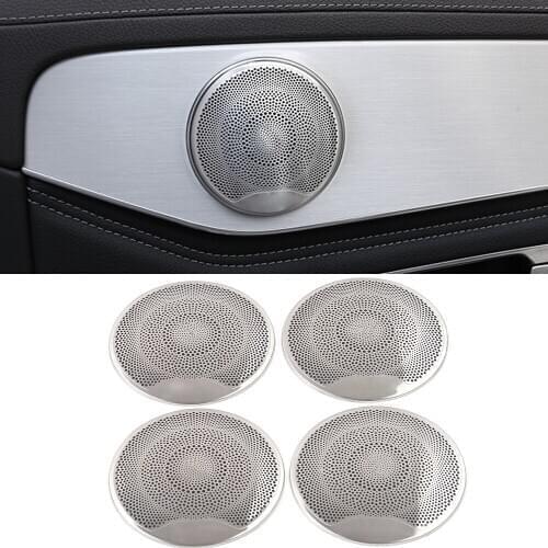For Mercedes-Benz E-Class W213 C-Class W205 GLC X253 C253 Car Door Loudspeaker Pad Speaker Cover Trim Frame Sticker Accessories