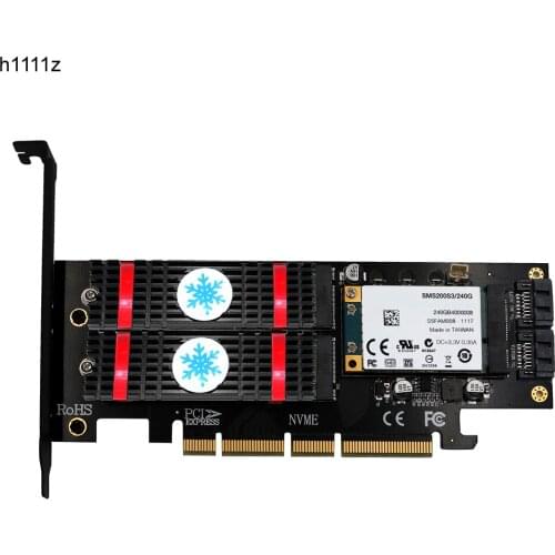 H1111Z NVME M.2 NGFF MSATA SSD PCI Express Riser Card PCI-E PCI E PCIE to M2 Adapter M.2 Raiser M2 SATA Adapter M.2 SSD Cooling