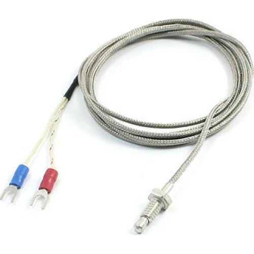 K Type 0-700C 6mm Thread Thermocouple Probe Temperature Sensor 2 Meter