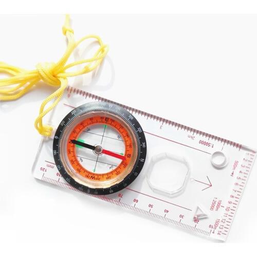 Camping Compass Map Scale Ruler Hiking Portable Survival Tool Orienteering Professional Mini Compass Multifunction Outdoor Tools