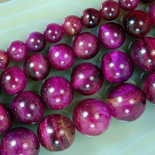 Wholesale Natural Stone Round Shape (10 Strand/Lot) 12mm 10mm 8mm 6mm Rose Red Tiger Eye Loose Beads Findings For Jewelry Making