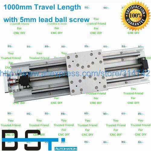 Linear Actuator Single Axis 1000mm Travel Length Linear Moudle with 1605 Ballscrew for DIY CNC Router Axies # BSBK