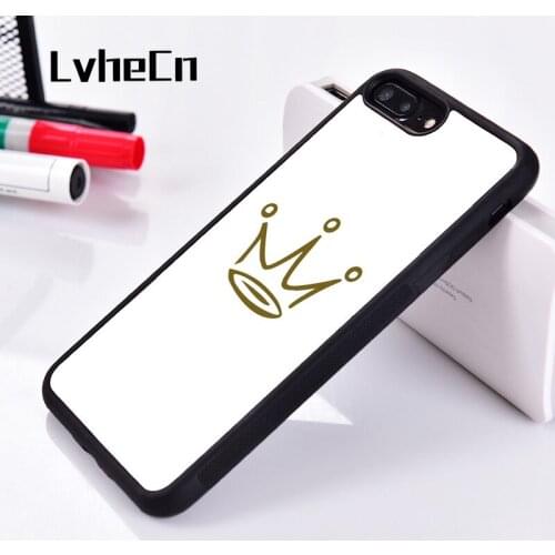 LvheCn 5 5S SE 6 6S Soft TPU Silicone Rubber phone case cover for iPhone 7 8 plus X Xs 11 Pro Max XR Crown gold