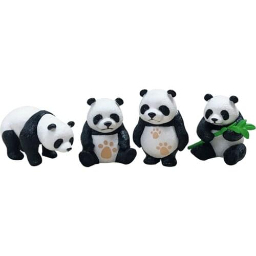 Cartoon Panda Cute Animals Plastic Pandas Models Childrens Toys Home Car Decoration Cake DIY Mini Ornaments Kids Birthday Gift