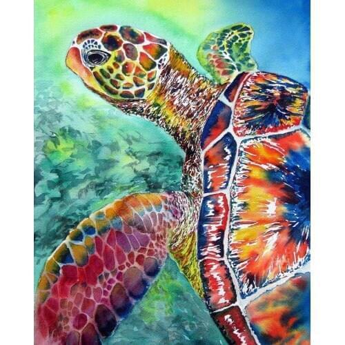 DIY 40X50 Oil Painting By Numbers Colour Swimming turtle paint by numbers On Canvas Home Decor Digital Painting chrismas