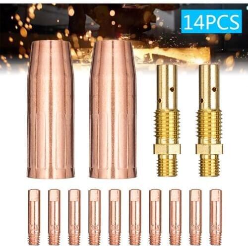 14Pcs Durable Welder Welding Torch Nozzle Tip Kit For Tweco Mini /1 & Lincoln Magnum 100L MIG Welding Tool Kit