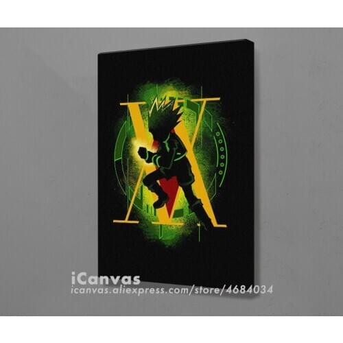 Gon hxh Hunter X Hunter manga Poster Framed Wooden Canvas Wall Art Decoration Prints for Living Room Home Frame Decor Painting