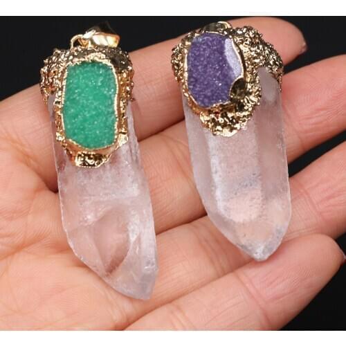 Natural Stone Pendants irregular Crystal Cluster Exquisite Agates Charms for jewelry making DIY necklace bracelet accessories