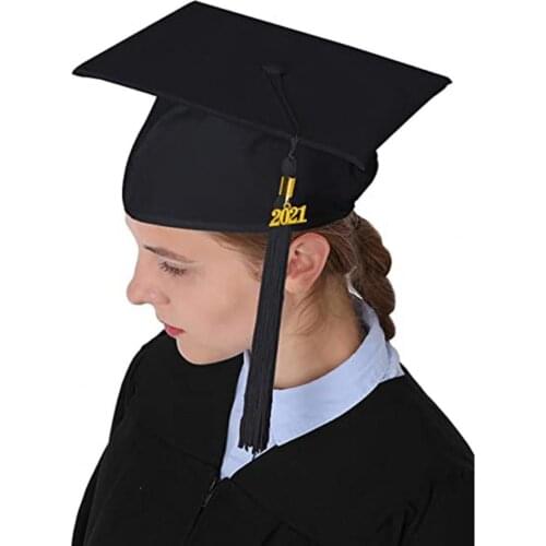Graduation Hat Unisex Decorative Polyester Adult Graduation Tassel Cap for Bachelor