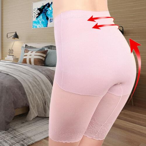 Plus Size Safety Short Pants Women Summer Seamless Under Skirt Pants Anti Chafing Boxers Female Sexy Lace Boyshorts Women