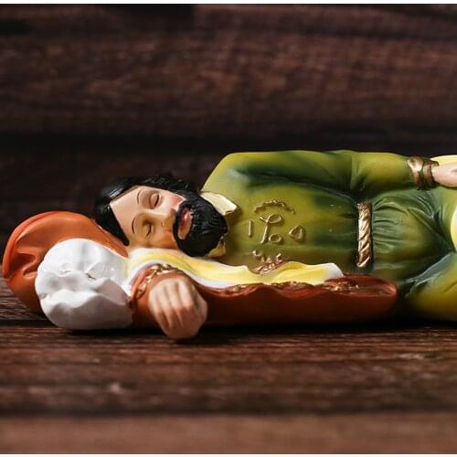 Saint Joseph Sleeping Statue Resin Figurine Catholic Christian Yard Desktop Ornaments Home Decor Gifts Garden Sculptures