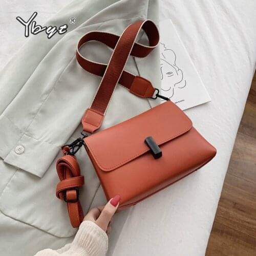 YBYT fashion PU leather messenger bags for women 2020 high quality soft PU leather designer handbags casual female shoulder bag